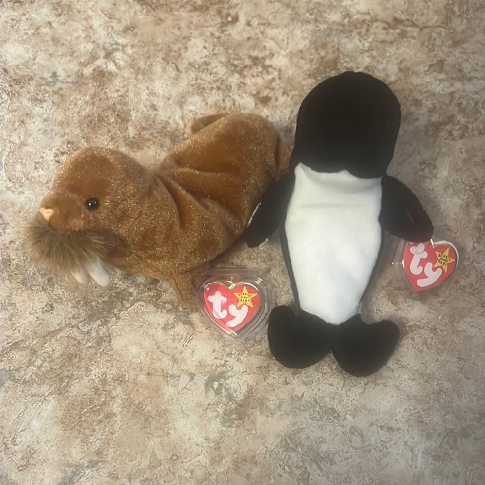 Ty Beanie Babies “Paul” and “Waves” set